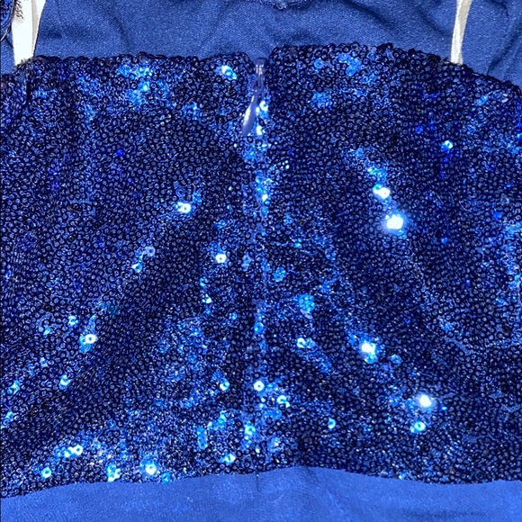 Guess Strapless Blue Sequin Dress π - Picture 6 of 7